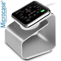 Microcase Apple Watch SE 44 mm için Alüminyum Şarj Standı - Gümüş
