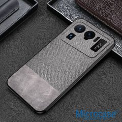 Microcase Xiaomi Poco F3 Fabrik Serisi Kumaş ve Deri Desen Kılıf (SEÇENEKLİ)
