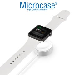 Microcase Apple Watch SE 44 mm için Manyetik Şarj Aygıtlı USB Kablo 1 Metre - Beyaz