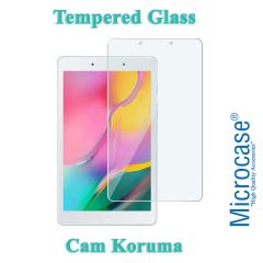 Microcase Samsung Galaxy Tab A 8.0 2019 T290 Delüx Serisi Universal Standlı Deri Kılıf - Lacivert + Tempered Glass Cam Koruma
