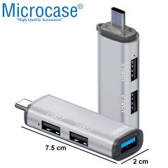 Microcase Type-C to USB 3.0 Çoğaltıcı Hub 3in1 OTG Adaptör - AL3574