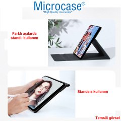 Microcase Huawei Matepad 11 2021 Sleeve Serisi Mıknatıs Kapaklı Standlı Suni Deri Kılıf - Siyah
