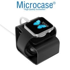 Microcase Apple Watch Seri 6 44 mm için Alüminyum Şarj Standı - Siyah