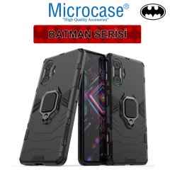 Microcase Xiaomi Redmi K40 Gaming Batman Serisi Yüzük Standlı Armor Kılıf - Siyah