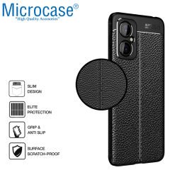 Microcase Xiaomi Poco M4 5G Leather Tpu Silikon Kılıf - Siyah