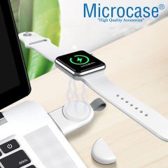 Microcase Apple Watch Seri 6 40 mm Manyetik Şarj Aygıtlı Anahtarlık Tipi USB Adaptör - Beyaz