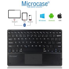 Microcase Tablet ve Telefonlar için Şarjlı Touchpadli Türkçe Bluetooth Klavye - AL2724 Siyah