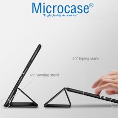 Microcase Samsung Galaxy Tab A 10.5 T590 T595 Delüx Leather Serisi Standlı Kılıf - Siyah