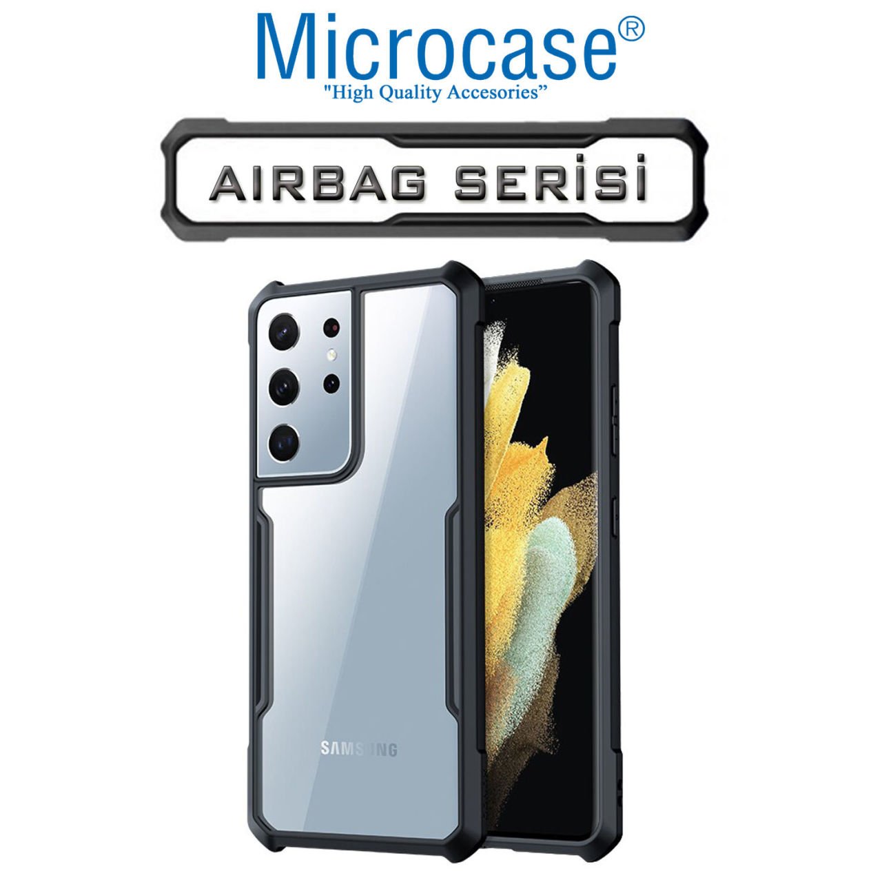 Microcase Samsung Galaxy S21 Ultra Airbag Serisi Darbeye Dayanıklı Tpu Kılıf