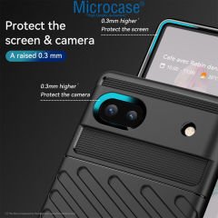 Microcase Google Pixel 6A Thunder Serisi Darbeye Dayanıklı Silikon Kılıf - Siyah