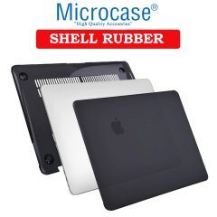 Microcase Macbook Pro 16 inch A2141 A2142 Shell Rubber Kapak Kılıf - Siyah