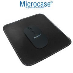 Microcase Bilgisayar Laptop için Deri Mouse Pad 24x24cm - AL3024 Siyah