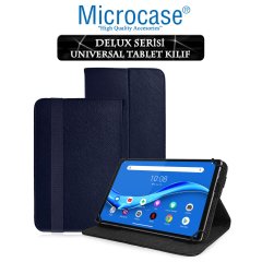 Microcase Lenovo M10 FHD Plus 10.3'' TB-X606 Delüx Serisi Universal Standlı Deri Kılıf - Lacivert + Ekran Koruma Filmi