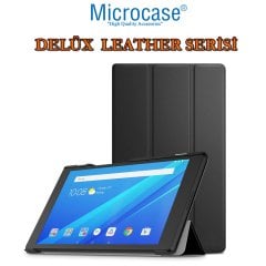 Microcase Lenovo Tab 4 8 Delüx Leather Serisi Standlı Kılıf - Siyah
