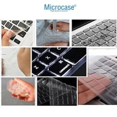 Microcase Macbook Pro 13 2020 A2251 - A2289 Silikon Klavye Koruması EU Türkçe Şeffaf