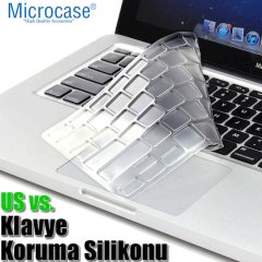 Microcase Macbook Pro 13 2020 A2251 - A2289 Silikon Klavye Koruması US Şeffaf