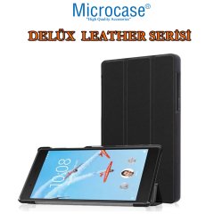 Microcase Lenovo Tab4 7 Essential TB-7304F Delüx Leather Serisi Standlı Kılıf - Siyah