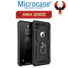 Microcase iPhone XS Max Anka Serisi Yüzük Standlı Armor Kılıf Siyah