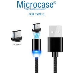 Microcase Type C Manyetik Uçlu Mıknatıslı Şarj Kablosu 1 metre Siyah AL2530