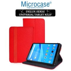 Microcase Lenovo Tab M8 TB-8505F Delüx Serisi Universal Standlı Deri Kılıf - Kırmızı