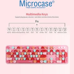 Microcase 2.4 GHz Wireless Kablosuz Mekanik Renkli Tuşlu Klavye ve Mouse Seti - AL3993