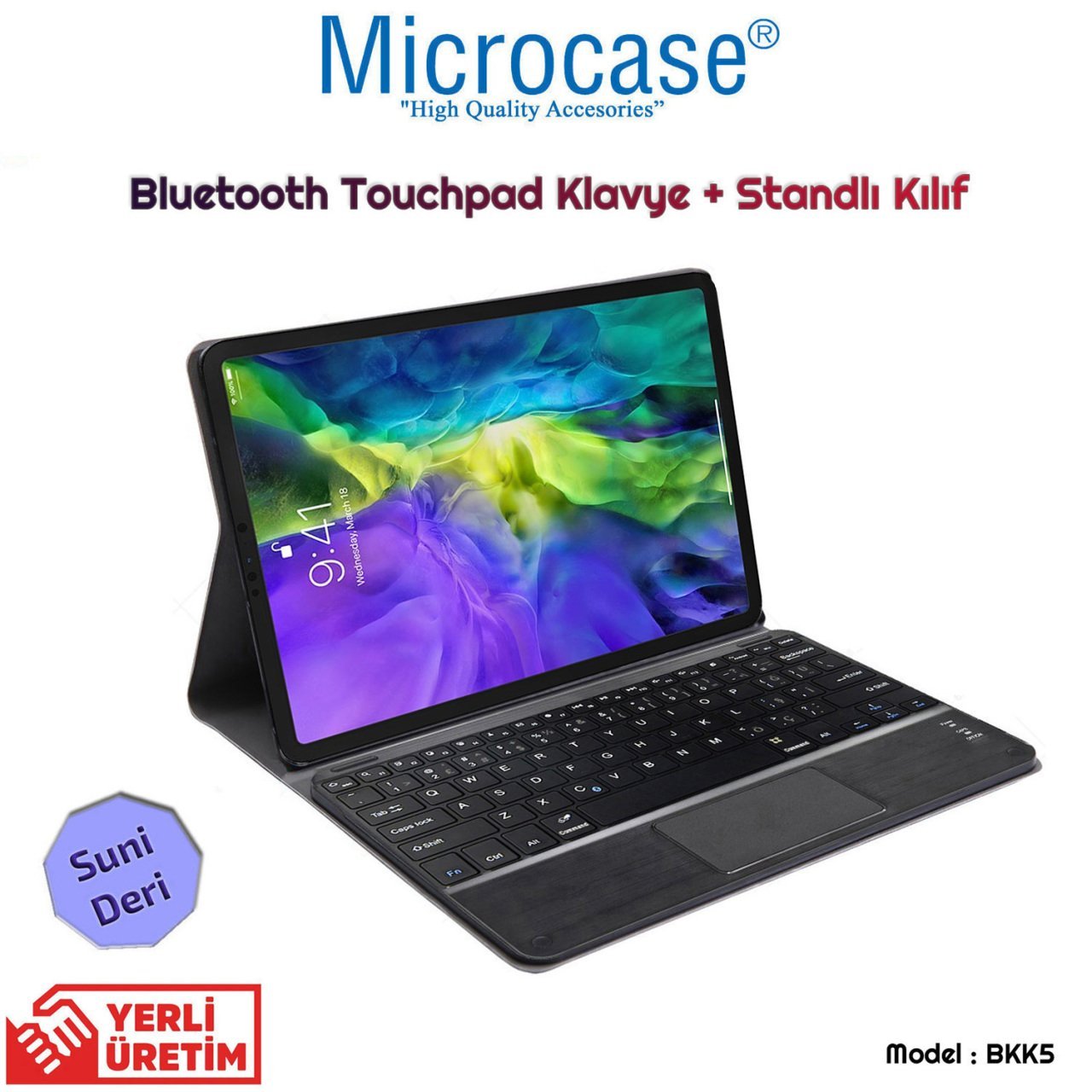 Microcase iPad Pro 11 2020 Bluetooth Touchpad Klavye + Standlı Kılıf - BKK5