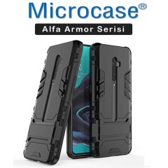 Microcase Oppo Reno 2 Alfa Serisi Armor Standlı Perfect Koruma Kılıf - Siyah