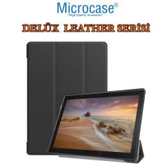 Microcase Lenovo Tab E10 TB-X104F 10 inch Delüx Leather Serisi Standlı Kılıf - Siyah