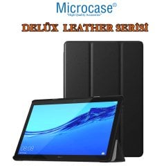 Microcase Huawei Mediapad T5 10.1 inch Delüx Leather Serisi Standlı Kılıf - Siyah