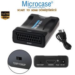 Microcase SCART to HDMI Dönüştürücü Adaptör Siyah - AL2621