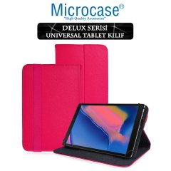 Microcase Samsung Galaxy Tab A 8 2019 P200 Delüx Serisi Universal Standlı Deri Kılıf - Pembe