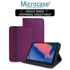 Microcase Samsung Galaxy Tab A 8 2019 P200 Delüx Serisi Universal Standlı Deri Kılıf - Mor
