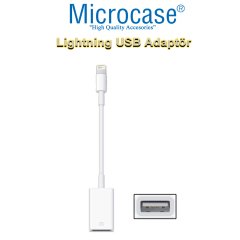Microcase Lightning iPhone iPad to USB Kamera Adaptörü - Lightning to USB Beyaz - AL2470