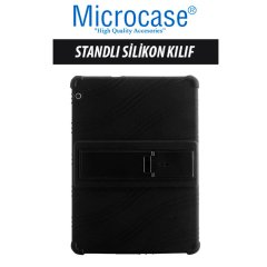 Microcase Huawei Mediapad T5 10.1 inch Standlı Silikon Kılıf - Siyah