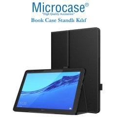 Microcase Huawei Mediapad T5 10.1 inch Book Case Standlı Deri Kılıf - Siyah