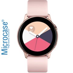 Microcase Samsung Galaxy Watch Active R500 Tam Kaplayan Kavisli Esnek Ekran Koruyucu Pet Film - Siyah