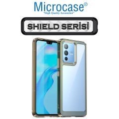 Microcase Vivo V23 5G Shield Serisi Darbeye Dayanıklı Köşe Korumalı Yarı Esnek Plastik TPU Kılıf - Füme