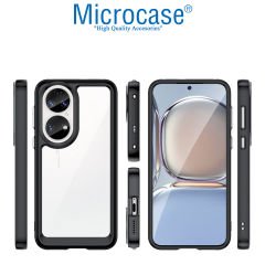 Microcase Huawei P50 Shield Serisi Darbeye Dayanıklı Köşe Korumalı Yarı Esnek Plastik TPU Kılıf - Siyah
