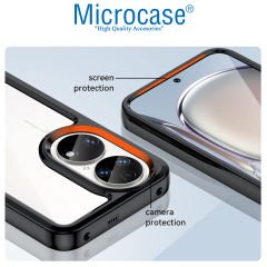 Microcase Huawei P50 Shield Serisi Darbeye Dayanıklı Köşe Korumalı Yarı Esnek Plastik TPU Kılıf - Siyah