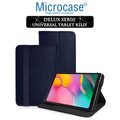 Microcase Samsung Galaxy Tab A 10.1 2019 T510 Delüx Serisi Universal Standlı Deri Kılıf - Lacivert + Ekran Koruma Filmi