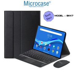 Microcase Lenovo M10 Plus X606F Bluetooth Touchpad Klavye + Bluetooth Mouse + Standlı Kılıf - BKK7