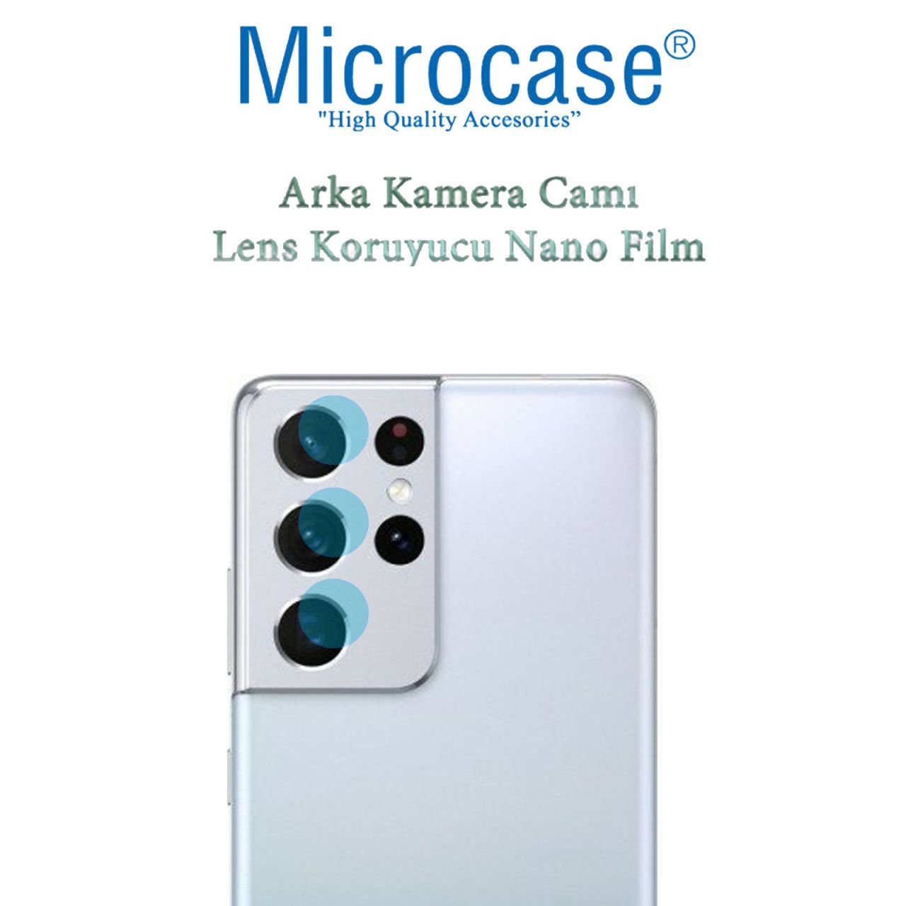 Microcase Samsung Galaxy S21 Ultra Kamera Camı Lens Koruyucu Nano Esnek Film
