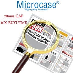 Microcase 70 mm Çap 10X Büyütme El Tipi Büyüteç - Model BY2
