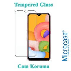 Microcase Samsung Galaxy A01 Tempered Glass Cam Ekran Koruma