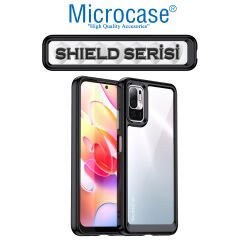 Microcase Xiaomi Poco M3 Pro Shield Serisi Darbeye Dayanıklı Köşe Korumalı Yarı Esnek Plastik TPU Kılıf - Siyah