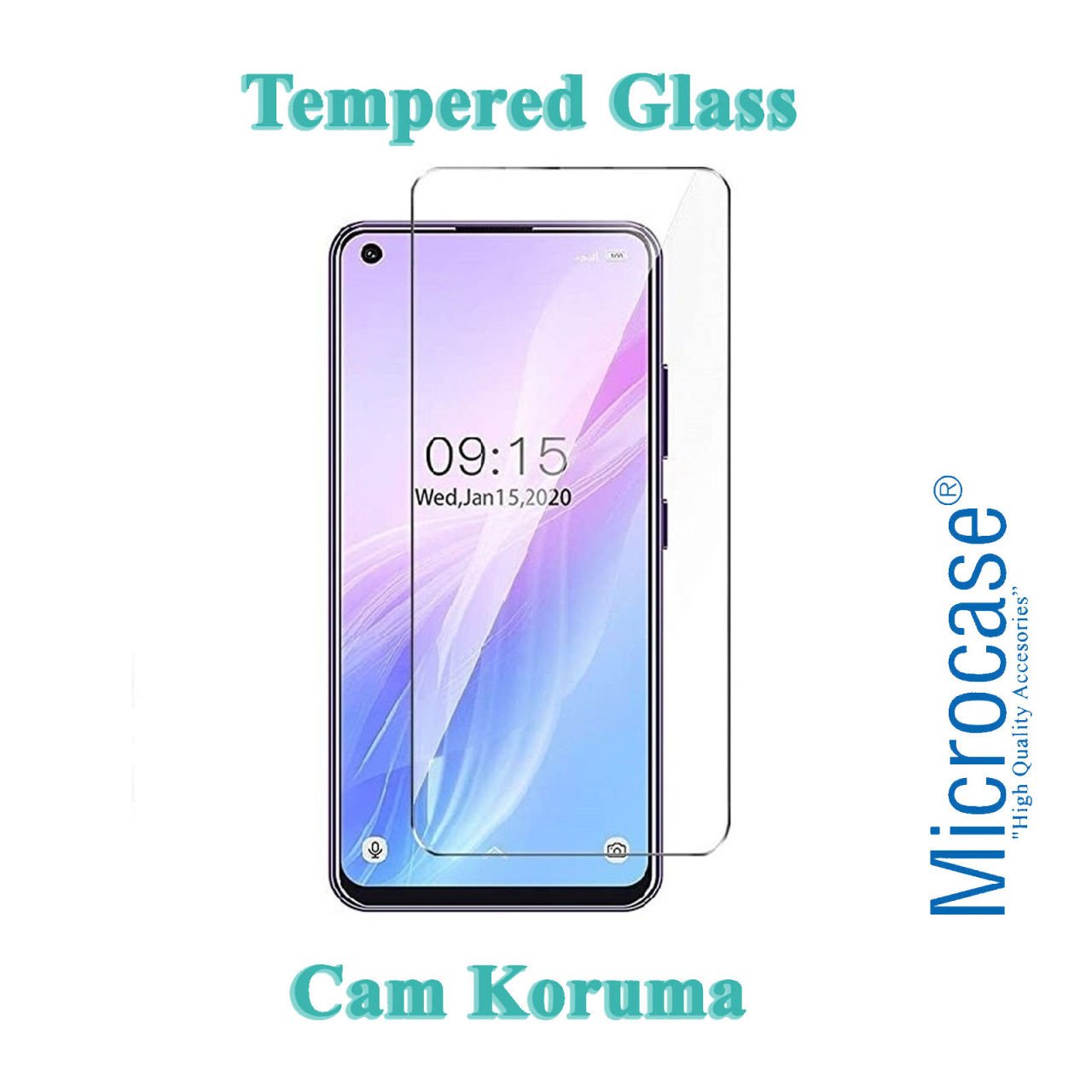 Microcase HTC Desire 20 Pro Tempered Glass Cam Ekran Koruma