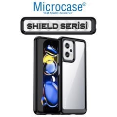 Microcase Xiaomi Poco X4 GT Shield Serisi Darbeye Dayanıklı Köşe Korumalı Yarı Esnek Plastik TPU Kılıf - Siyah