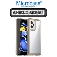 Microcase Xiaomi Poco X4 GT Shield Serisi Darbeye Dayanıklı Köşe Korumalı Yarı Esnek Plastik TPU Kılıf - Füme