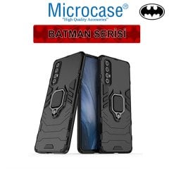 Microcase Oppo Reno3 Pro Batman Serisi Yüzük Standlı Armor Kılıf - Siyah