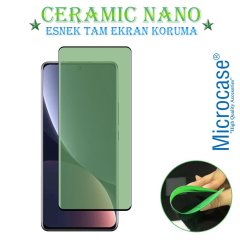 Microcase Xiaomi 12 Pro Tam Kaplayan Esnek Ceramic Nano Ekran Koruma - Siyah